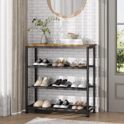 3/4-Tier Metal Shoe Rack 9–24 pairs of shoes Organizer Freestanding Black Space Saving Storage for Closet Bedroom Indoor Outdoor Entryway Use
