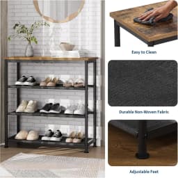 3/4-Tier Metal Shoe Rack 9–24 pairs of shoes Organizer Freestanding Black Space Saving Storage for Closet Bedroom Indoor Outdoor Entryway Use