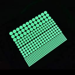 Glow-In-The-Dark Wall Stickers For Bedroom Ceiling And Window Decoration, PVC Material, White And Green, Removable Adhesive Wit