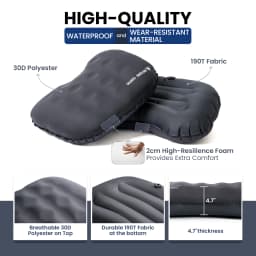 OneTigris Airdream Camping Pillow Portable Ultralight Inflatable Sleeping Neck Pillows for Travel Backpacking Hiking Trip