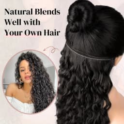 Synthetic Curly Clip in Hair Extensions Kinky Curly Hairpieces Clip on Full Head Fake Pieces Black Brown Hair for Women
