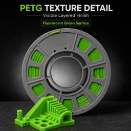 PETG 3D Printer Filament 1.75mm, 300g Compact Spool Fluorescent Green, Dimensional Accuracy +/- 0.03mm, Smooth Feeding for FDM Printers