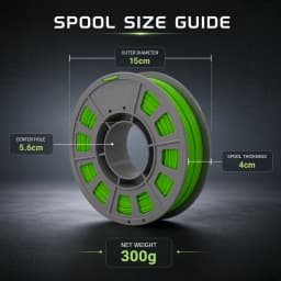 PETG 3D Printer Filament 1.75mm, 300g Compact Spool Fluorescent Green, Dimensional Accuracy +/- 0.03mm, Smooth Feeding for FDM Printers
