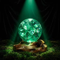 Natural Green Fluorite Crystal Sphere Ball 2-3.1in with Wood Base Large Handmade Translucent Banded Mint Green High Quality Orb Wooden Stand Display Home Decor Desk Ornament Office Decor Room Decor Bedroom Decor Table Centerpiece Collectible Feng Shui Set
