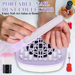 Mini Nail Dust Collector, Low‑Noise Nail Vacuum Fan, USB‑C Powered Nail Dust Suction Machine (No Built‑in Battery) with Filter Papers, Nail Files, Cleaning Brush & Drill Bit, Professional Nail Art Salon Supplies