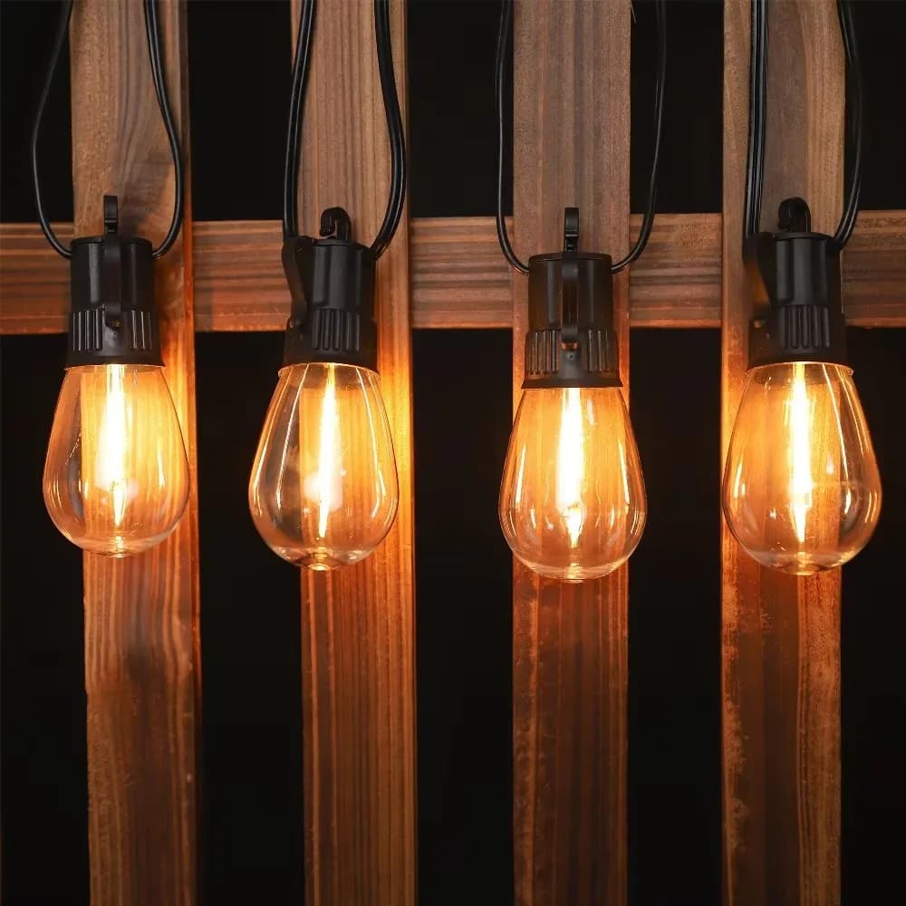 ST38 64FT 15LEDs Retro Waterdrop Bulb String Lights Warm Light Outdoor Patio Party Garden Decor Lamp