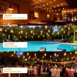 ST38 64FT 15LEDs Retro Waterdrop Bulb String Lights Warm Light Outdoor Patio Party Garden Decor Lamp