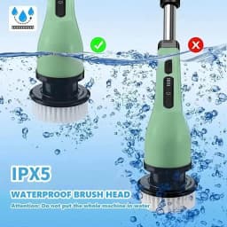 Electric Spin Scrubber Rechargeable Cordless with 3/9 Brush Heads Powerful Motor Metal Gears Extendable Rod for Bathroom Kitchen Car Tile Floor Multi-Purpose Cleaning Brush Bathtub Shower Grout Home Use Tool Set