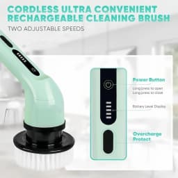 Electric Spin Scrubber Rechargeable Cordless with 3/9 Brush Heads Powerful Motor Metal Gears Extendable Rod for Bathroom Kitchen Car Tile Floor Multi-Purpose Cleaning Brush Bathtub Shower Grout Home Use Tool Set