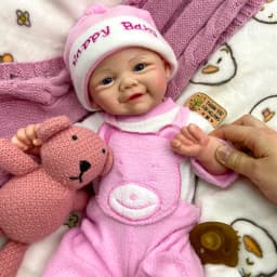 17inch Open Blue Eyes Vivienne Full Body Soft Silicone Reborn Baby Girl Realistic Skin Veins Easy to Clean Doll Comfortable to Hold for Gift
