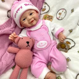 17inch Open Blue Eyes Vivienne Full Body Soft Silicone Reborn Baby Girl Realistic Skin Veins Easy to Clean Doll Comfortable to Hold for Gift