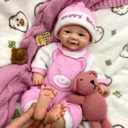 17inch Open Blue Eyes Vivienne Full Body Soft Silicone Reborn Baby Girl Realistic Skin Veins Easy to Clean Doll Comfortable to Hold for Gift