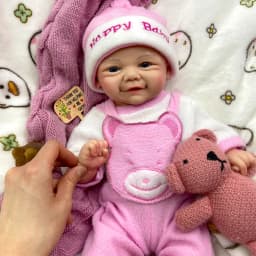 17inch Open Blue Eyes Vivienne Full Body Soft Silicone Reborn Baby Girl Realistic Skin Veins Easy to Clean Doll Comfortable to Hold for Gift