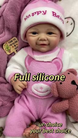 17inch Open Blue Eyes Vivienne Full Body Soft Silicone Reborn Baby Girl Realistic Skin Veins Easy to Clean Doll Comfortable to Hold for Gift