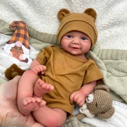 17inch Open Blue Eyes Vivienne Full Body Soft Silicone Reborn Baby Girl Realistic Skin Veins Easy to Clean Doll Comfortable to Hold for Gift