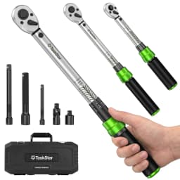 1/4'' Drive 2-25N.m Bicycle Torque Wrench Set 8pcs Preset Torque Wrench for Bike 3% Accuracy Double Scale 72 Teeth Ratchet Head Adjustable Repair Tool Box Kit