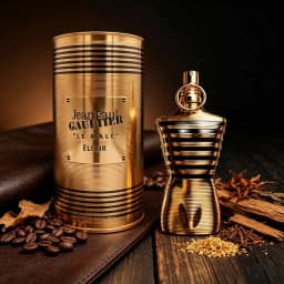 Jean Paul Gaultier Le Male Elixir Comes With Eye‑catching Golden Sculptural Bottle. Lntense Sweet Spicy‑Woody Scent, For Men Who Love Bold And Distinctive Fragrance.
