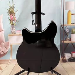 Local Warehouse, Black Semi‑Hollow Electric Guitar, 6‑String, 24‑Fret, Dual‑Humbucker Pickups, With Tremolo System, for Rock, Band Performances, Holiday Gifts