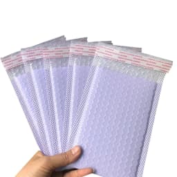 50 Pack Purple Bubble Padded Mailers, Self‑Seal Poly Mailing Envelopes, Shock‑Absorbent Shipping Bags for Product Packaging