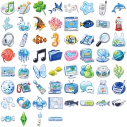 50-100 PCS Frutiger Aero Aesthetic Stickers Waterproof Transparent PET Journal Supplies for Guitar Notebook