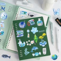 50-100 PCS Frutiger Aero Aesthetic Stickers Waterproof Transparent PET Journal Supplies for Guitar Notebook