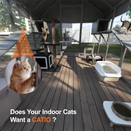 Walk-In Outdoor Cat Enclosure, Extra Large Waterproof Catio for Multiple Cats, Cat Run Cage with 2 Condos, 7 Platforms & Bridges, Grey