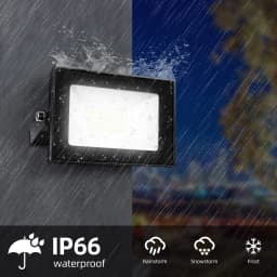 20W/30W/100W LED Flood Light Outdoor with Plug, 6500K Daylight White IP66 Waterproof Commercial Lighting for Sports Fields,Counts,Arena,Stadium