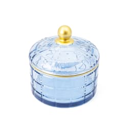 Glass Lidded Trinket Box Blue