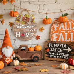 1SET Interchangeabl Welcome Home Sign Round Wooden Artwork Perfect for Living Room Bedroom House Hanging Tag for All Seasons Housewarming Gift