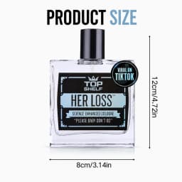 Her Loss Men’s Eau De Cologne Spray 3.3 Fl Oz, Modern Masculine Casual Fragrance Spray, Portable Glass Bottle Scent for Dating, Night Out and Social Gathering, Unique Fun-Idea Gift for Men