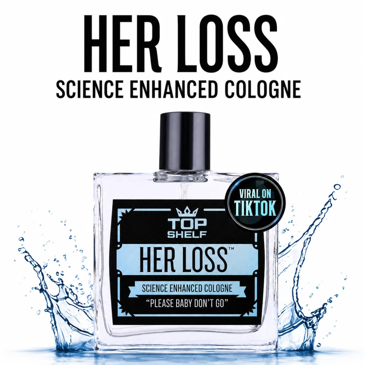 Her Loss Men’s Eau De Cologne Spray 3.3 Fl Oz, Modern Masculine Casual Fragrance Spray, Portable Glass Bottle Scent for Dating, Night Out and Social Gathering, Unique Fun-Idea Gift for Men