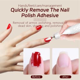 Electric Nail Polish Grinder Portable Nail Drill Remover Manicure Pedicure Tool with Sanding Bands Removal Armor Polishing for Home Salon