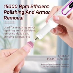 Electric Nail Polish Grinder Portable Nail Drill Remover Manicure Pedicure Tool with Sanding Bands Removal Armor Polishing for Home Salon