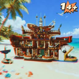3402pcs Floating Restaurant Building Blocks Sets Diy Assembly Creative Particle Model Exquisite Desktop Ornament Children BirthdayGifts