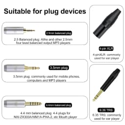 OKCSC 0.78mm 2‑Pin Upgrade Replacement Silver‑Plated IEM Cable 8‑Core OFC Audio Cord 4FT Length 3.5mm Plug for KZ ED16 ZSA ES4 ZSR ZST ZS10 ZS5 ZS6
