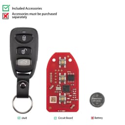 5PCS XHORSE XKHY21EN 2nd Generation Wired Remote Key (Split-Type - 3+1 Buttons) for Hyundai
