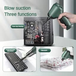 3-in-1 Cordless Handheld Vacuum Cleaner – High Power Suction, Air Pump & Blower for Car & Home, Long Battery Life, Pet Hair & Dust Cleaner with Multi Accessories