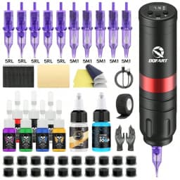 DQFART Express Free Shipping T1 3Colors Electric Wireless Tattoo Machine High-quality Long-lasting Tattoo Ink Tattoo Artists Body Art Creative Designs Tattoo Needles Supplies Accessories