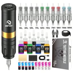 DQFART Express Free Shipping T1 3Colors Electric Wireless Tattoo Machine High-quality Long-lasting Tattoo Ink Tattoo Artists Body Art Creative Designs Tattoo Needles Supplies Accessories