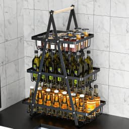 Three-Tier Fruit Basket With Removable Wooden Handle-Sturdy Kitchen Storage Box Suitable For Fresh Fruits And Vegetables, Bread, And Snacks-Suitable For Home And Kitchen Display, Can Be Used As A Kitchen Fruit Basket, Bread Box, Fruit Plate,