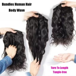 12A Body Wave Human Hair 1/3/4pcs Bundle Untreated Brazilian REMY Human Hair Weave Bundles Double-Strand Braided Natural Black Sizes 14-30