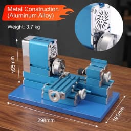 Metal Mini Lathe Machine, 36W 20,000RPM Precision Lathe for Wood & Soft Metals (Copper, Aluminum) in DIY, Model Making, Crafts & Education