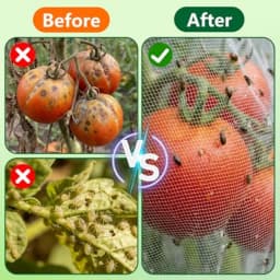 2 Pcs Garden Bird Netting Cover for Round Tomato Cage, 59' X 18' Tomato Trellis Insect Barrier Protection Mesh, Plant Cage Garden Net Cover with Zipper for Vertical Climbing Plants Vegetables Fruits