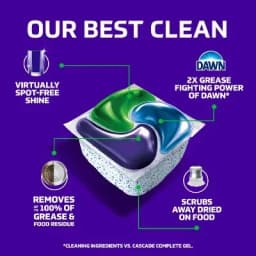Dishwasher Detergent Pods Fresh Scent 9 Count Single Dose Grease Removing Capsules for Spot-Free Dishes