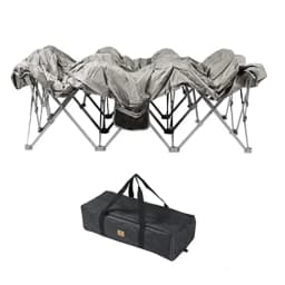 Air Mattress Not Included, Folding Full Size Camping Bed Frame with Side Pocket and Carry Bag,CosyWild 2 Person Camping Cot Frame Only,186x125x34cm