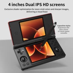 Anbernic RG DS Flip Retro Handheld Game Console 4" IPS 640*480 Dual Screen Android 14/Linux 64-bit Dual OS 4000mAh DS Portable Games Player Supports AI Wifi Streaming RixelHK Gifts
