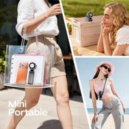 Rechargeable Handheld Fan, Portable Turbo Cooling Fan with One Touch Ice Cooling, 5 Speed Quiet Airflow, Digital Battery Display, Foldable Mini Fan for Handheld, Desktop or Neck Use, Perfect for Travel, Cruises, Festivals, Summer Heat and Gifts