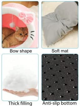 PETSIN 1 Pc Cute Cat Bed For Indoor Cats House, Washable Pet House, Warm Pet Cave Bed , Suitable For Use Of Rabbits, Puppies And Cats