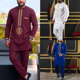 African Native Outfit Dashiki Male Pant Sets To Dress Luxury Designer Elegant Suits Clothes For Men New 2Pc Ethnic Abaya Costume