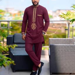 African Native Outfit Dashiki Male Pant Sets To Dress Luxury Designer Elegant Suits Clothes For Men New 2Pc Ethnic Abaya Costume